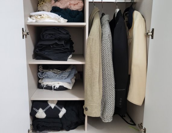 16일 크린토피아 의류보관 서비스를 이용한 후 옷장 정리를 끝낸 모습. © 뉴스1 신윤하 기자