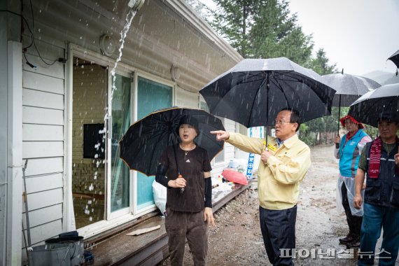 김덕현 연천군수 폭우 피해현장 긴급점검. 사진제공=연천군