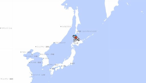 11일 일본 홋카이도 인근서 지진이 발생했다.(일본 기상청 갈무리)ⓒ 뉴스1