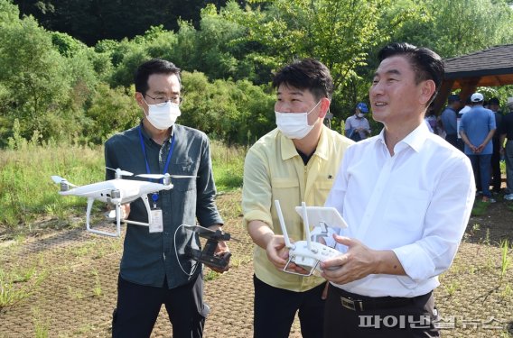 의정부시 ‘중랑천 생태조성’ 드론투입