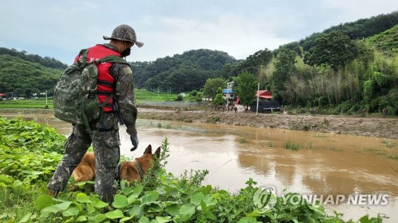 실종자 찾고 있는 32사단 장병들 실종자 찾고 있는 32사단 장병들 (부여=연합뉴스) 14일 오후 32사단 장병들이 이날 새벽 충남 부여군 은산면 나령리 일대에서 폭우로 인한 급류에 휩쓸린 실종자 2명을 찾기 위해 하천변에서 수색 작업을 하고 있다. 2021.8.14 [32사단 제공. 재판매 및 DB 금지] min365@yna.co.kr (끝)