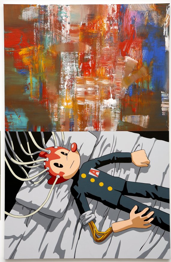 이동기 작 두뇌 유출 Brain Drain, 2008, acrylic on linen, 200 x 130cm(스페이스 이수 제공).ⓒ 뉴스1