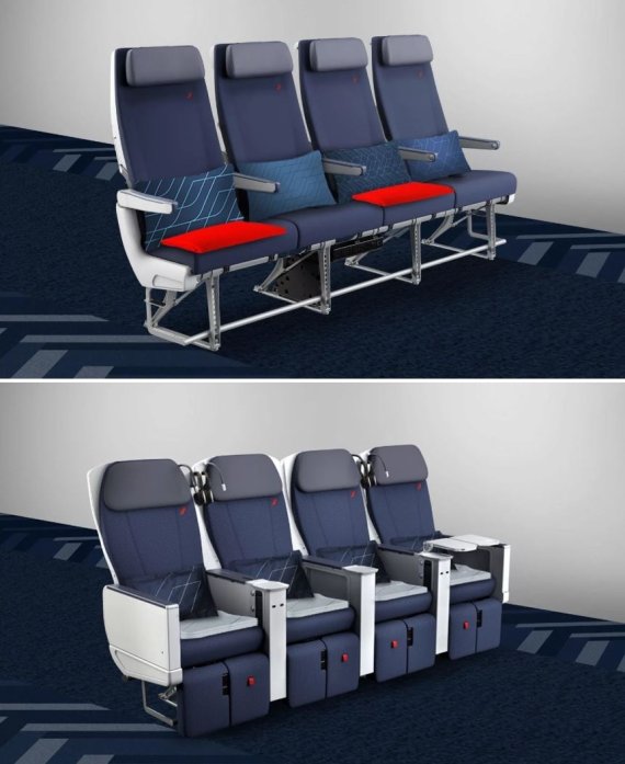 프리미엄 이코노미(위), 이코노미 좌석(에어프랑스 제공)ⓒ 뉴스1