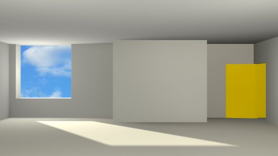 정정주, room with yellow door, 2022, 3d animation, framed 32 monitor