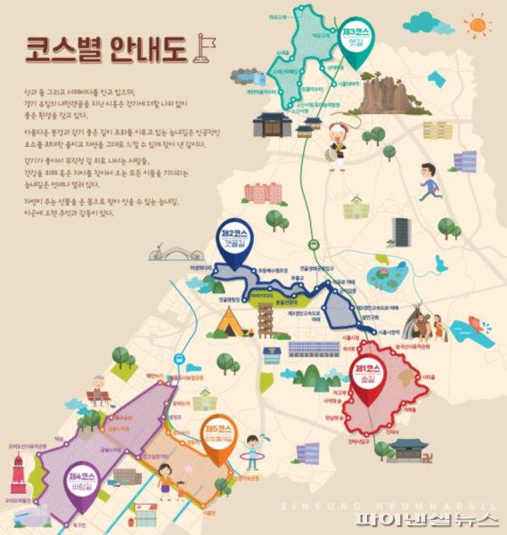 시흥시 늠내길 코스 지도. 사진제공=시흥시