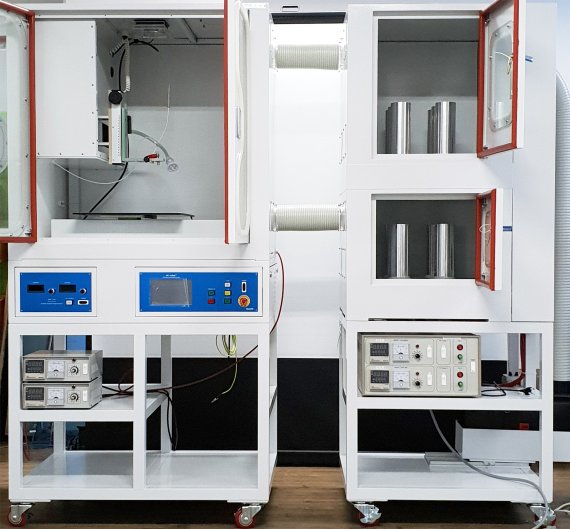 한국에너지기술연구원의 연료전지 핵심부품을 제조하는데 필요한 전기분무 코팅 장비. 에너지기술연구원 제공
