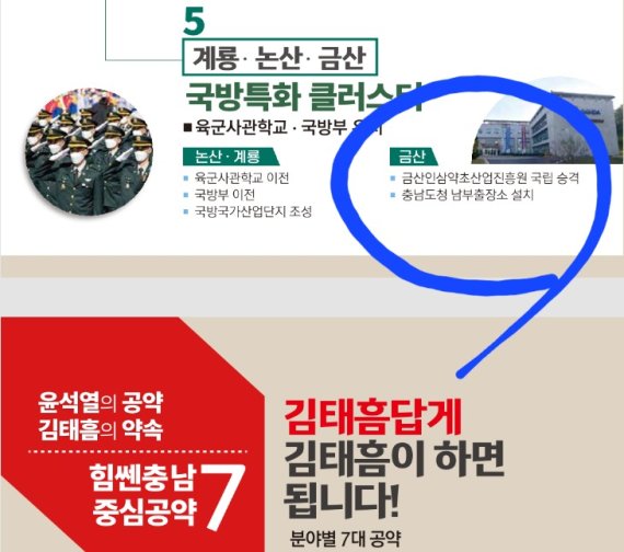 김태흠 충남도지사의 6.1지방선거 책자형 선거 공보물.(금산군의회 제공)