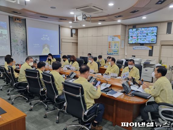 시흥시 행정안전부 3일 주관 태풍 힌남노 관계기관 대책회의 참석. 사진제공=시흥시