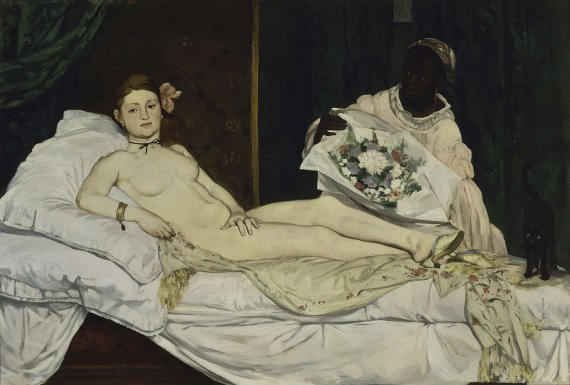에두아르 마네(Edouard Manet)의 '올랭피아(1863년, 130*190cm, 캔버스에 유화, 오르세 미술관)'