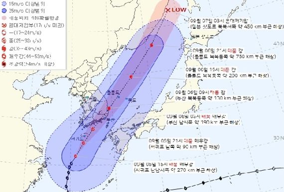 5일 강원도재난안전대책본부는 이날 오후 5시 현재 강원도 춘천, 속초, 홍천, 양구 인제, 철원, 화천, 고성, 북부산지에 호우주의보를, 6일 새벽 00시부터 오전 6시끼지 철원 화천을 제외한 강원도 전지역에 태풍예비특보가 내려졌다고 밝혔다. 사진=강원도재난안전대책본부 제공