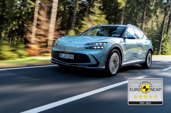 제네시스는 지난 6월에 유럽에 선보인 GV60가 유럽의 신차 안전성 평가 프로그램인 '유로 NCAP'에서 최고 등급인 별 다섯을 획득했다고 8일 밝혔다. 제네시스 제공