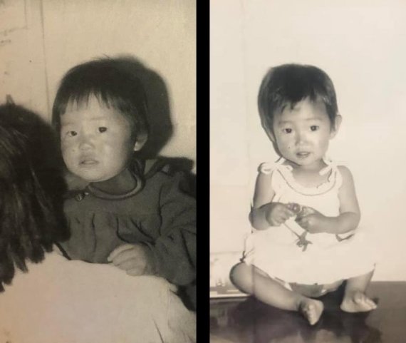 뒤바뀐 정체성 앤야 필어슨 씨가 44년간 자기라고 알고 있던 아동 사진(왼쪽)과 수소문 끝에 발견한 진짜 본인 사진(오른쪽). [DKRG 제공. 재판매 및 DB 금지]
