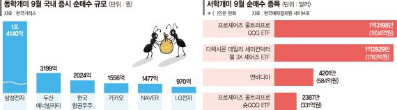 동학개미는 삼성전자 '줍줍'… 서학개미는 인버스 '베팅'