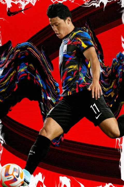 [서울=뉴시스]황희찬이 착용한 축구대표팀 원정 유니폼 (사진 = 나이키코리아 제공)