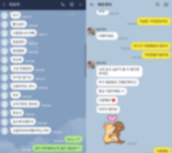 A씨의 아내가 상간남들과 주고받은 메시지. (트위터 갈무리)