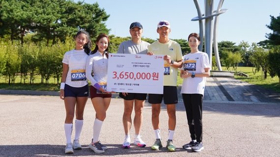 앰배서더인 가수 션을 비롯해 배우 윤세아, 인플루언서 런소영, 운동하는 아나운서 박지혜가 오프라인 행사에 참여해 눈길을 끌었다. / 굿피플 제공