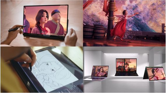 LG전자가 심청전을 모티브로 한 한국계 미국인 줄리아 류의 노래를 애니메이션 뮤직비디오로 제작한 'LG gram 360 x 줄리아 류:심청전 Dive' 편의 일부. LG전자 제공
