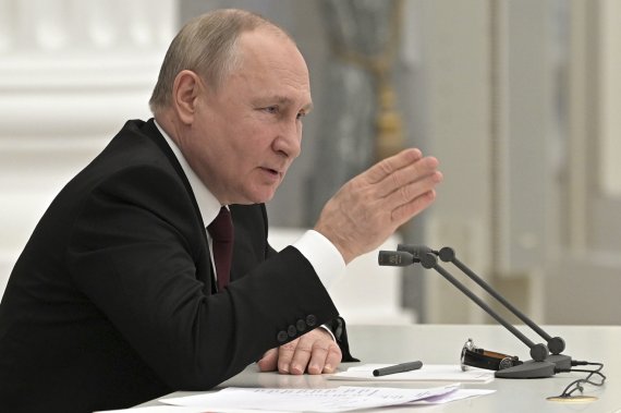 [모스크바=AP/뉴시스] 블라디미르 푸틴 러시아 대통령의 모습. 2022.02.22. /사진=뉴시스