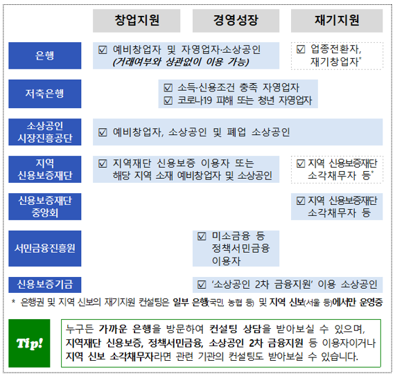 경영컨설팅 프로그램 요약. 금융감독원 제공.