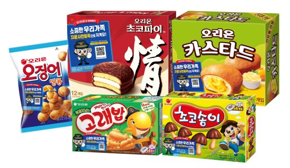서울경찰청과 실종아동 예방 캠페인을 진행 중인 오리온 제품들