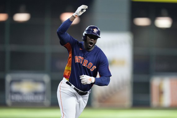 [휴스턴=AP/뉴시스] 메이저리그(MLB) 휴스턴 애스트로스의 요르단 알바레스. 2022.10.14