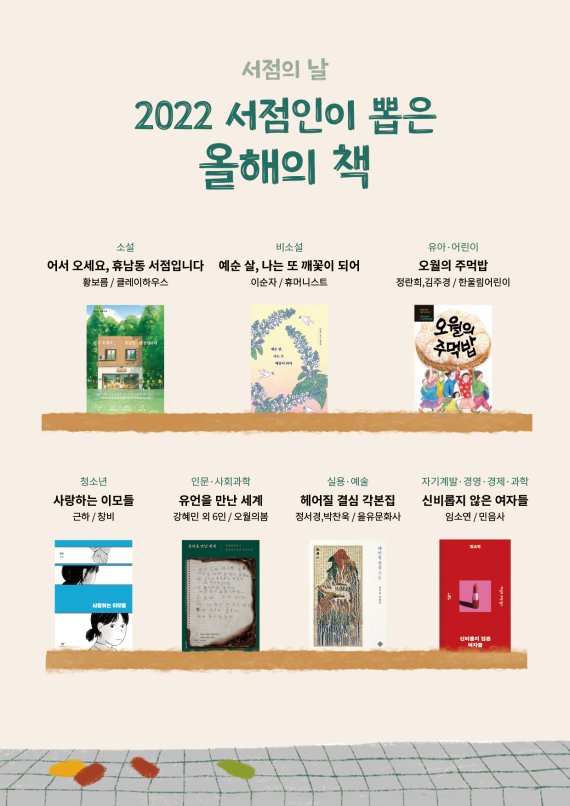 [서울=뉴시스] 제6회 '서점인이 뽑은 올해의 책&작가' (사진=(사)한국서점조합연합회 제공) 2022.10.8. photo@newsis.com *재판매 및 DB 금지