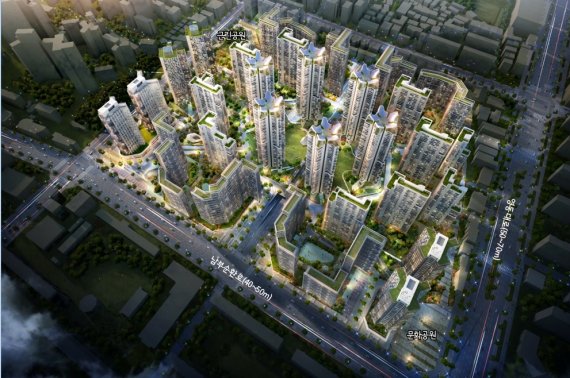 [서울=뉴시스]19일 서울시에 따르면 시는 이날 제11차 도시계획위원회를 열어 강남구 은마아파트 주택재건축 정비계획 수립 및 정비구역 지정·경관심의안을 수정 가결했다. 사진은 개발예시도. (사진=서울시 제공). 2022.10.19. photo@newsis.com