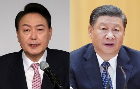 윤석열 대통령(왼쪽)과 시진핑 중국 국가주석. 연합뉴스