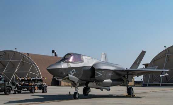 10월31일 군산기지에 착륙한 미 F-35B 스텔스 전투기. 사진=미 8전투비행단 제공