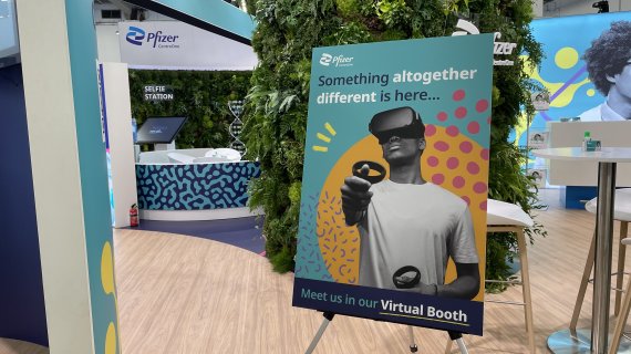 화이자가 독일 프랑크푸르트에서 이달 1일부터 3일까지 열리는 국제의약품박람회(CPHI 2022)를 통해 메타버스 VR 체험을 선보이고 있다.