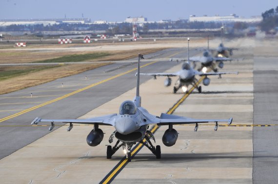 한미연합 공중훈련 '비질런트 스톰'에 참가한 공군 KF-16 전투기. (공군 제공) 2022.11.1/뉴스1 /사진=뉴스1