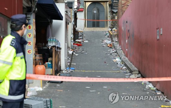 1일 서울 용산구 이태원 압사 참사 현장 모습. /사진=연합뉴스