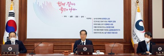 한덕수 국무총리가 8일 오전 서울 종로구 세종대로 정부서울청사에서 열린 국무회의에서 모두 발언을 하고 있다. /사진=뉴스1화상