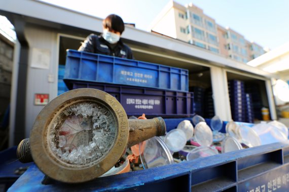 동파된 수도계량기. (뉴스1DB) ⓒ News1 황기선 기자