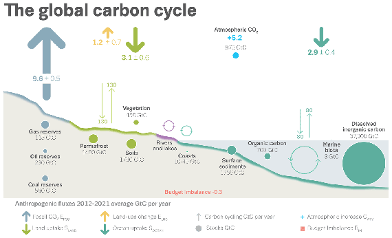 2022년 지구 탄소 순환량. GCP 제공