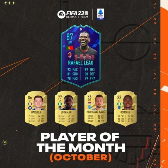 세리에A 10월의 선수로 뽑힌 레앙 [세리에A SNS. 재판매 및 DB 금지]