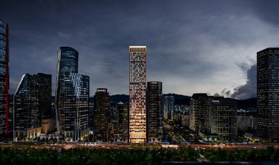 <앙사나 레지던스 여의도 서울 야경 투시도>