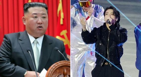 (왼) 북한 김정은 국무위원장, (오) BTS 정국. 사진=뉴스1