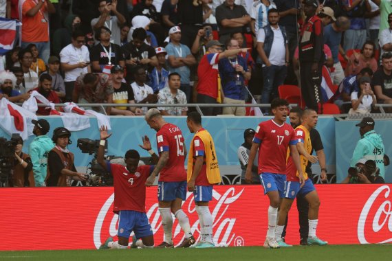 27일 오후(현지시간) 카타르 알라이얀 아흐메드 빈 알리 스타디움에서 열린 2022 카타르 월드컵 조별리그 E조 2차전 일본과 코스타리카의 경기에서 코스타리카 풀러가 선제골을 성공시킨뒤 세리머니를 하고 있다. 2022.11.27/뉴스1 ⓒ News1 이광호 기자