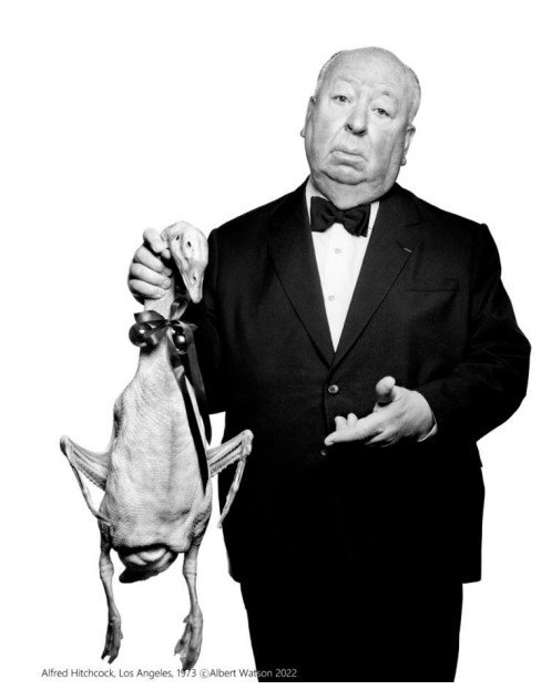 [서울=뉴시스]앨프리드 히치콕, 로스앤젤레스(Alfred Hitchcock, Los Angeles, 1973) 상업사진분야에 입문한 왓슨이함께 작업한 첫번째 유명인. 이 사진이 발표되고 왓슨은빠르게패션사진계에서 인정받기 시작한다. 아우라가남다른거장을찍은특별한경험은 이후 왓슨이 인물사진 촬영을 하는데에 있어 큰 영향을 미치게된다