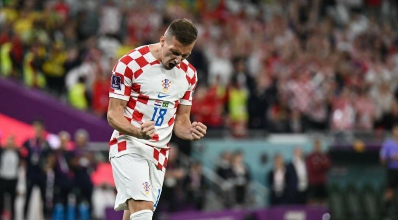 10일(한국시간) 카타르 알라이얀 에듀케이션 시티 스타디움에서 열린 브라질과의 8강전에서 오르시치가 포효하고 있다. (오르시치 인스타그램)