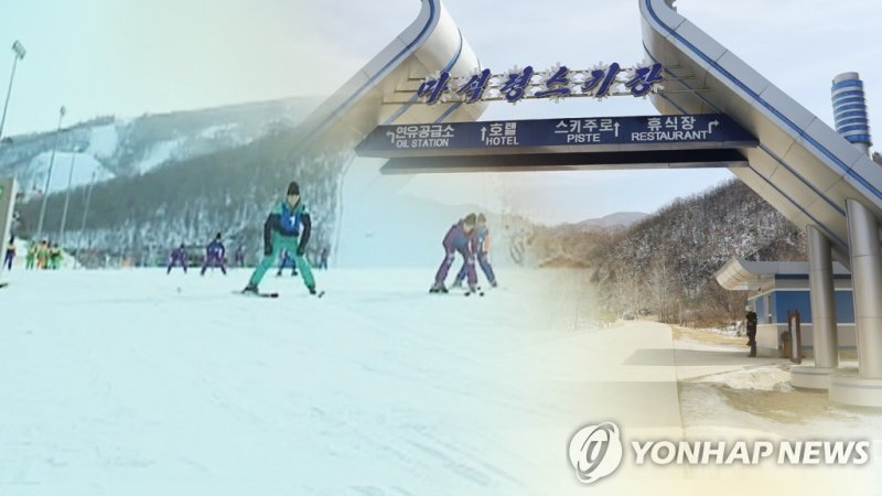 北 마식령 스키장, 김정은 생일 딱 맞춰 개장 (CG) [연합뉴스TV 제공]