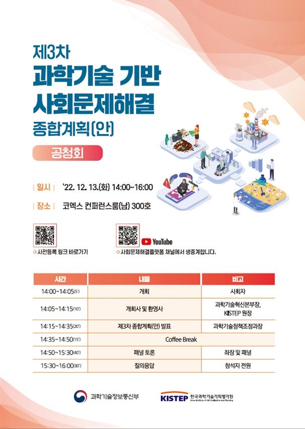 과학기술정보통신부가 13일 '제3차 과학기술기반 사회문제해결 종합계획' 대국민 공청회를 개최했다. (과기정통부 제공)