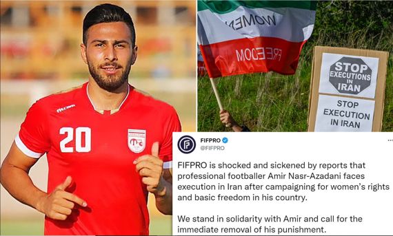 사형 위기에 처한 이란의 축구 선수 아미르 나스르-아자다니 /사진=데일리메일