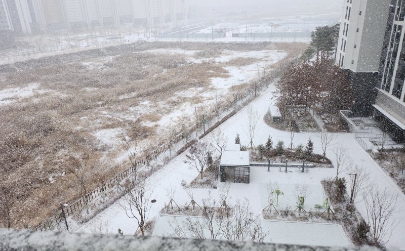 전북지역 곳곳에 대설주의보가 발효된 17일 전북 완주군 삼례읍 수계리 일원에 눈이 내리고 있다. 2022.12.17/뉴스1 ⓒ News1 유경석 기자