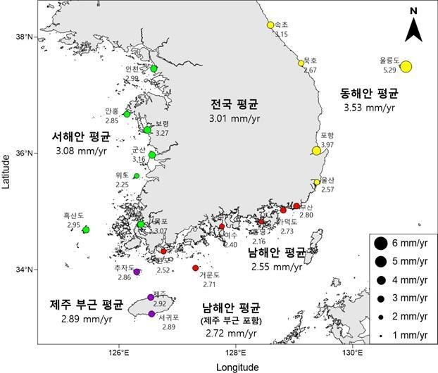 韓해수면 33년간 9.9㎝↑…동해안 3.53㎜로 가장 높아