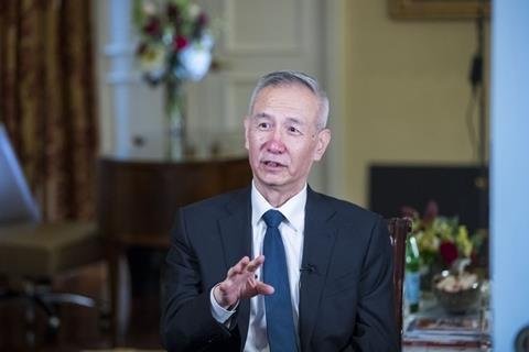 류허 중국 부총리 [중국 차이신 캡처. 재판매 및 DB 금지]