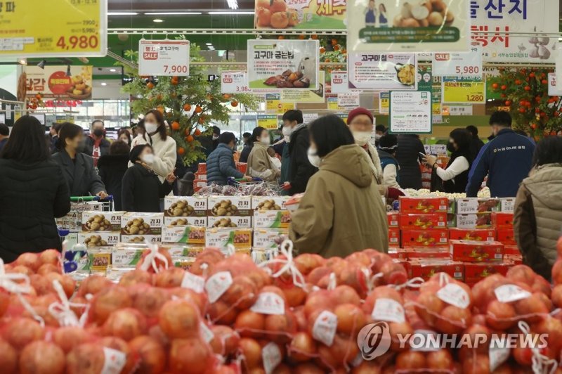 서울 시내 한 대형마트에서 장을 보는 시민들. /연합뉴스