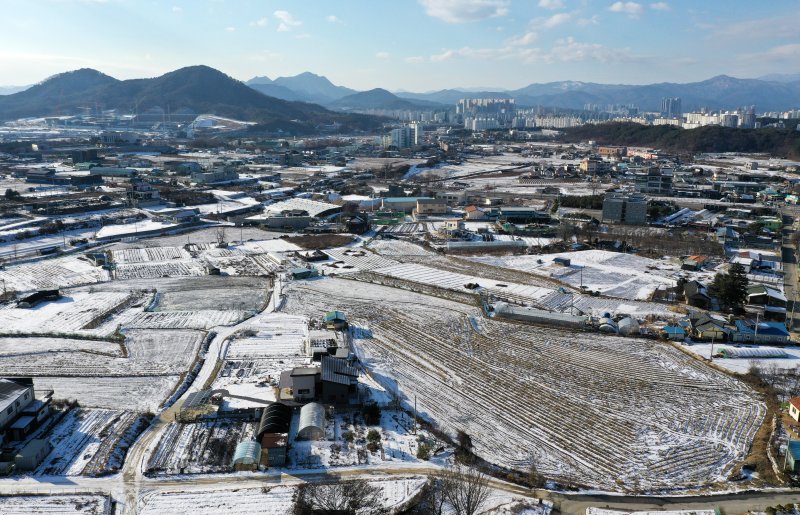 강원도청 신청사가 이전하는 춘천시 동내면 고은리 일대. 연합뉴스