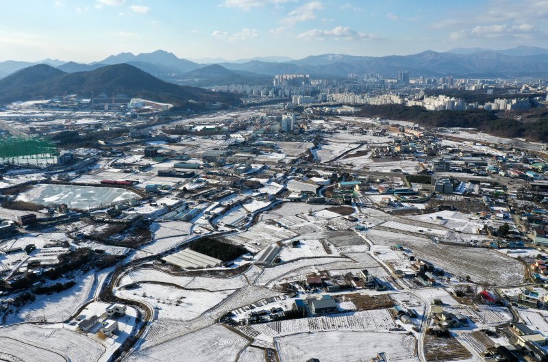 강원도청 신청사 후보지인 춘천 동면 고은리. (사진=연합뉴스)